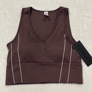 NWT Brown Sports Bra Tank Size Medium